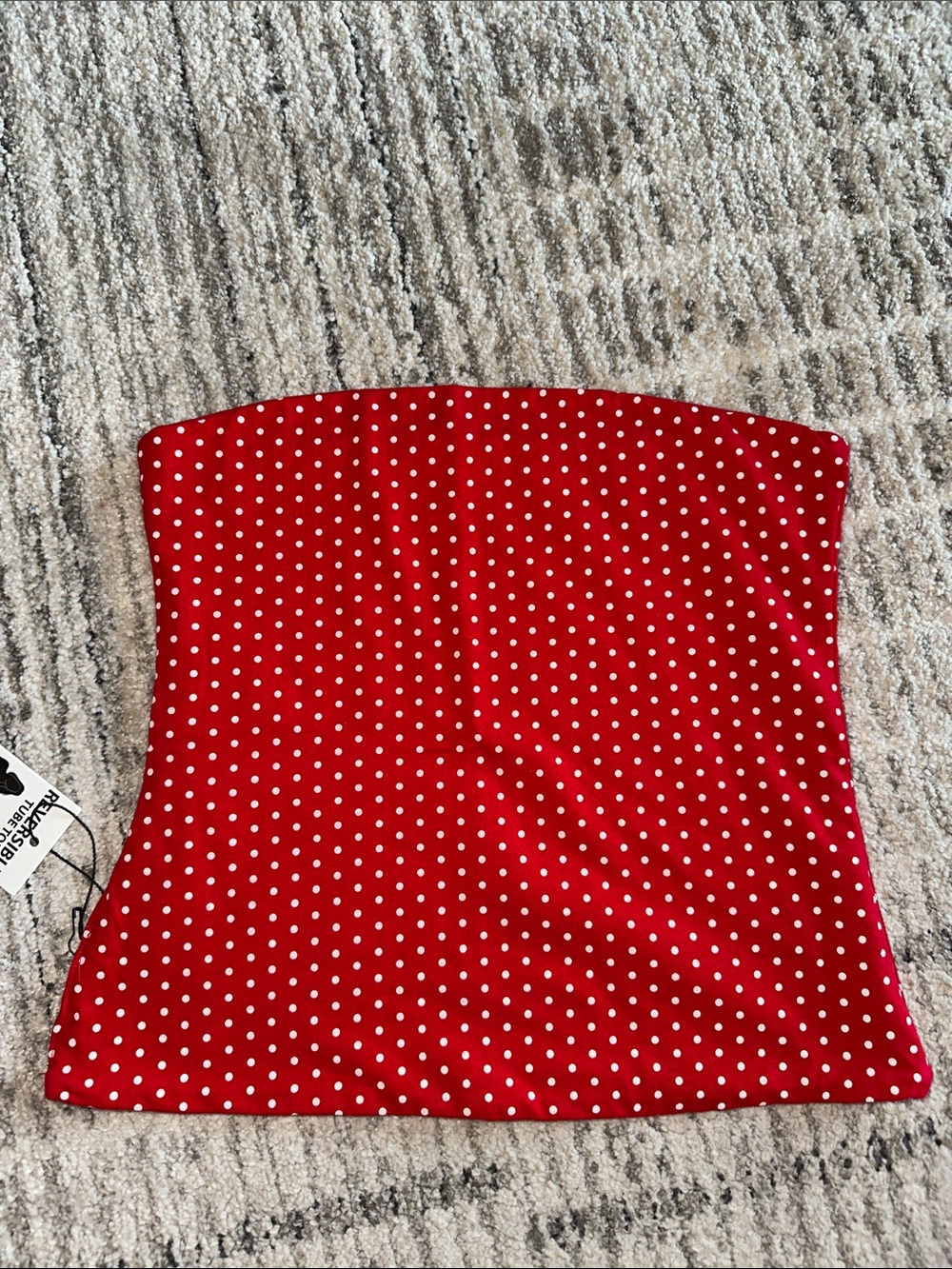 Red Polka Dot Reversible Tube Top - Women